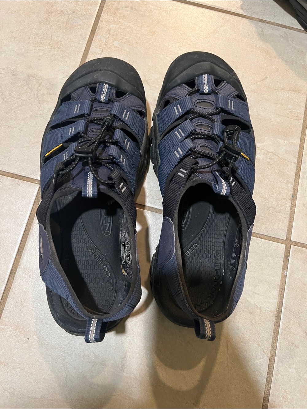 Keen navy and black closed-toe outdoor sandal